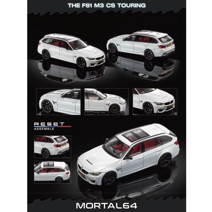 Mortal 1: 64 BMW M3 F81 CS Touring โมเดลรถจําลองโลหะผสม