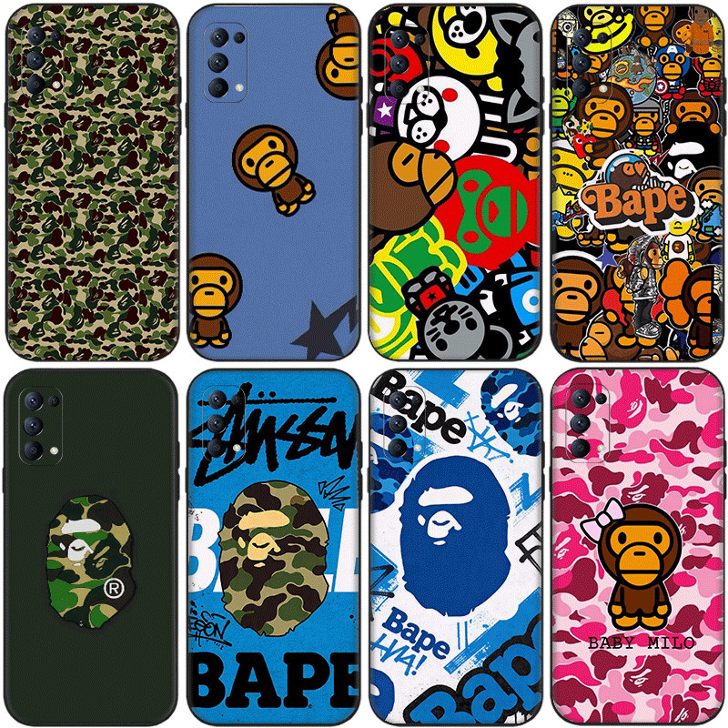 A BATHING APE OPPO A80 A83 A1 A91 F15 A92 A72 A52 A92S A93 A94 A95 A96 K12X ความเข้ากันได้ TPU ปลอกส