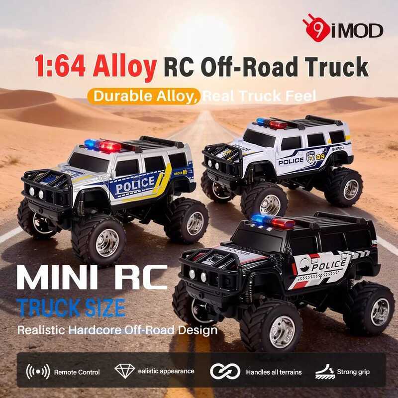 C Imod RC Police Car 2.4G APP Control Off Road Truck W Lights Sound Suspension All Terrain Tires W