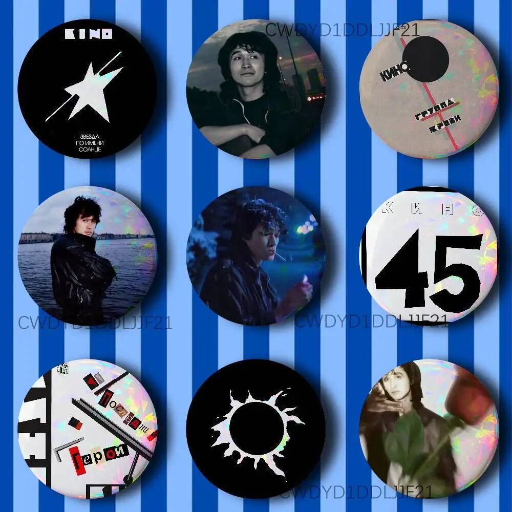 Band K-Kino Viktor Tsoi Badge เข็มกลัดปุ่มแฮนด์เมดสําหรับกระเป๋าเป้สะพายหลังหมวกอุปกรณ์เสริมเสื้อ