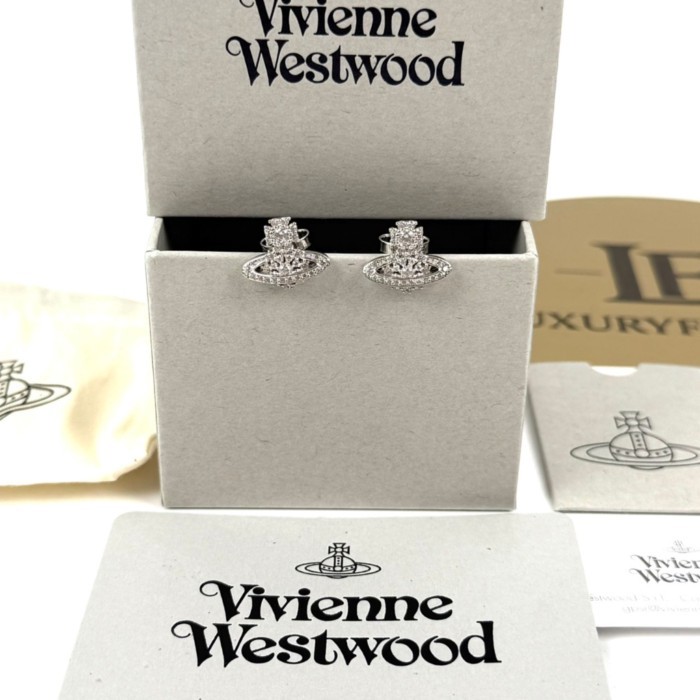 ต่างหู Vivienne Westwood Narcissa earrings รุ่น 62010317-P102 สี Silver ของแท้ 100%