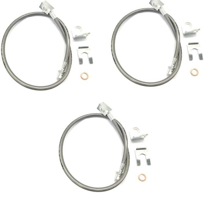 89715 Extended Stainless Brake Lines Front/Rear fits w/ 4-6" of Lift for 1987-2006 Jeep Wrangler TJ