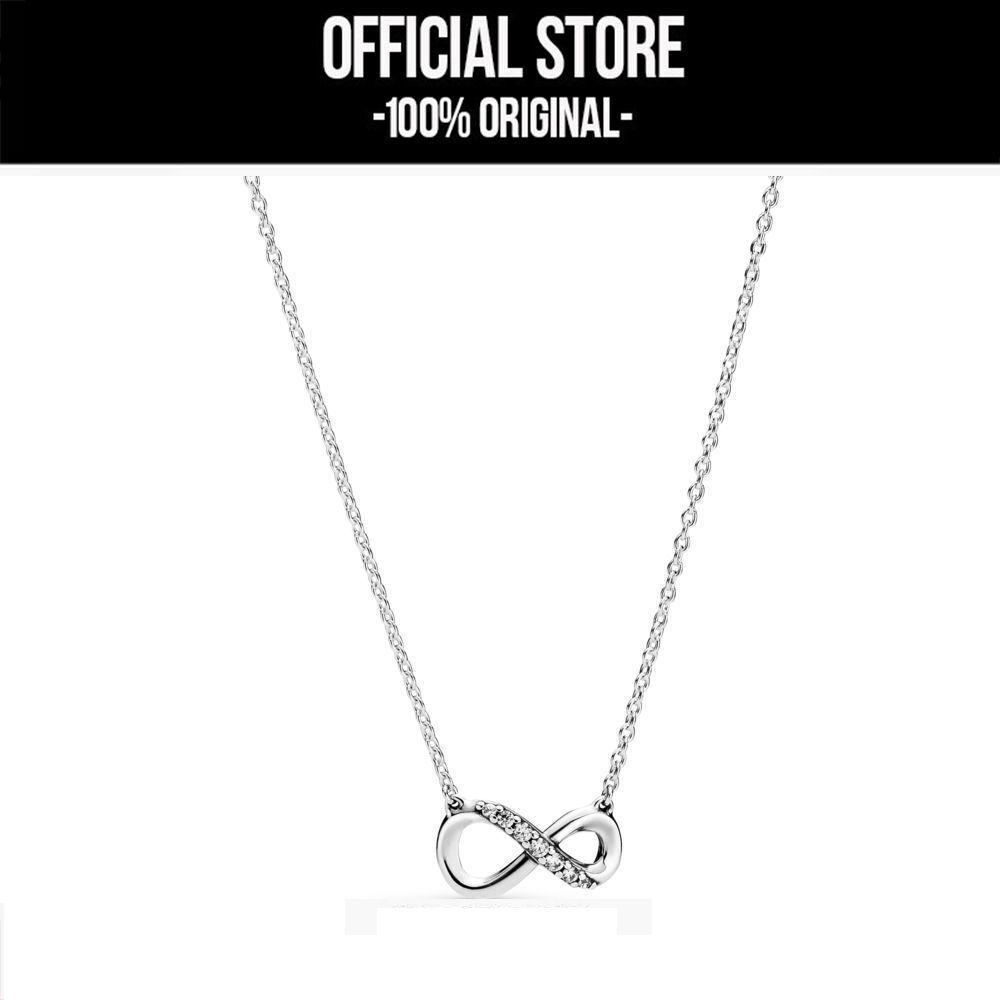 【💯สินค้าแท้💎】Pandora Sparkling Infinity Collier Necklace 50CM เครื่องประดับ สร้อยคอ สร้อยคอเงิน สร้อยแพนดอร่า แพนดอร่า