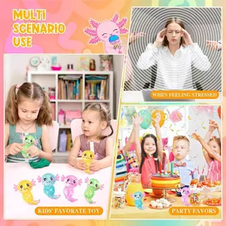 4PCS Glitter Axolotl ความเครียดบรรเทาของเล่นบีบ Squishy Amphibian Sensory Fidget ของเล่นช้า Rebound สําหรับเด็ก Soothing Birthday Party Favors ของขวัญ
