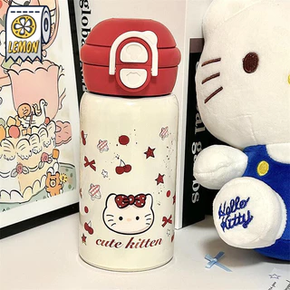 แก้วสะแตนเลสเก็บความเย็น304 ลายการ์ตูนน่ารัก พร้อมหลอดดูด ขนาด500ml