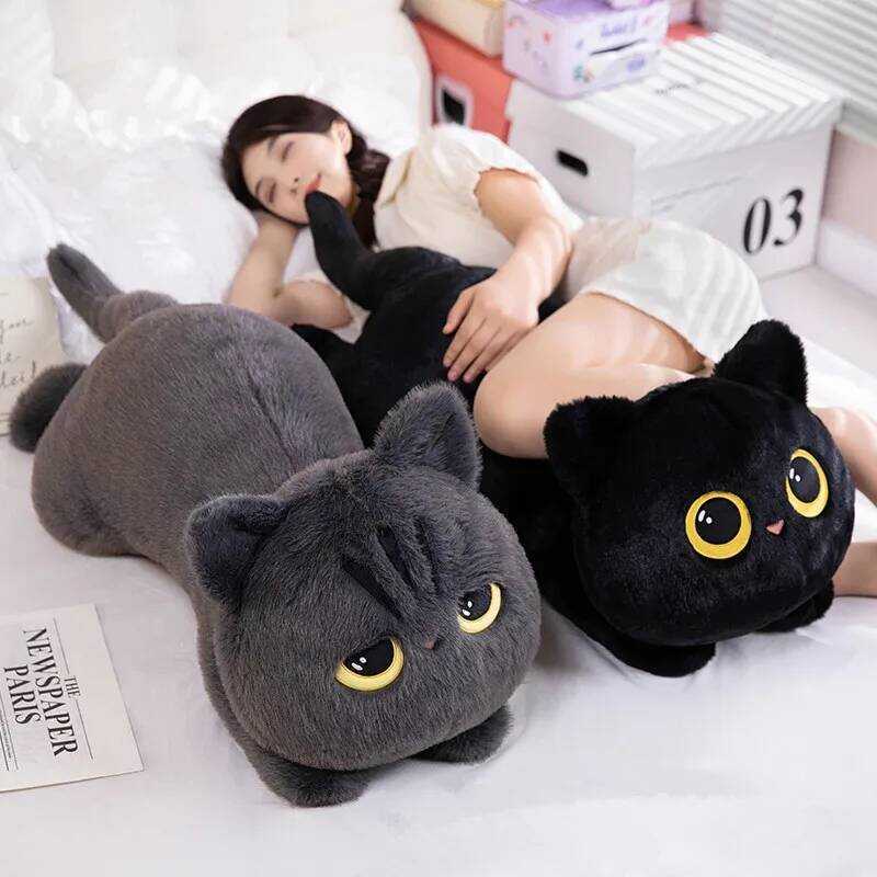 C 50-0Cm Cute Black Cat Plush Toy Doll Kawaii Big Cuddly Pillow Cushion Ins Black Cat Plush Toy Dol