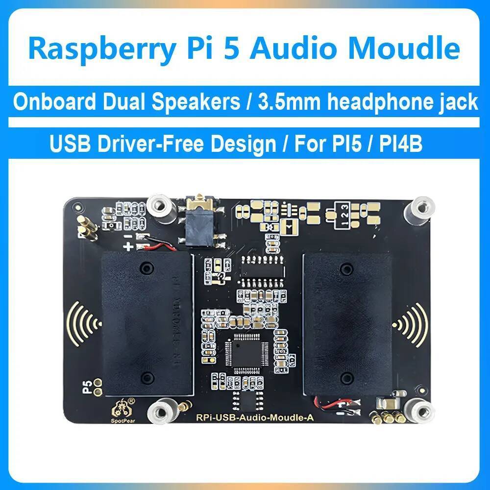 Raspberry Pi 5/4B การ์ดเสียงเสียง USB Moodle HAT USB Driver-Free Onboard ลําโพงคู่ แจ็คหูฟัง 3.5 มม.