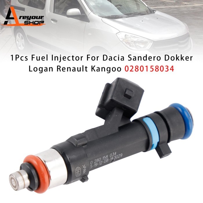 Areyourshop 1Pc/4Pcs Fuel Injector for Dacia Sandero Dokker Logan Renault Kangoo 0280158034