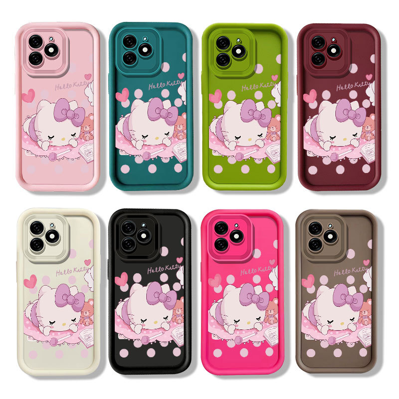 การ์ตูนน่ารัก Sleeping Hello Kitty เคสโทรศัพท์สําหรับ Infinix Smart 8 HD 8 Pro 8 Plus Hot 40i Tecno 
