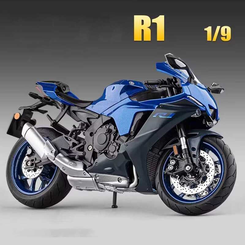 C 1: Scale R1 R1m Motorcycles Cars Toys Miniature Model Alloy Diecasting With Light Wheel Turned Ve
