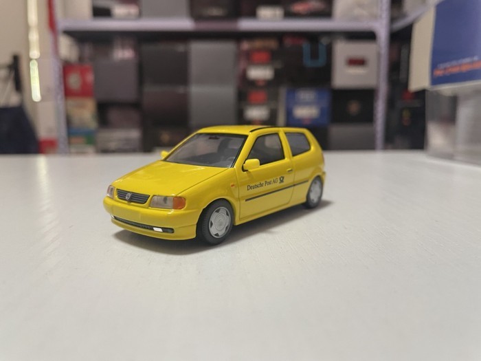 1: 43 Herpa Volkswagen POLO VW POLO MK3 6N 1998 รถไปรษณีย์เยอรมันรุ่นสีเหลือง
