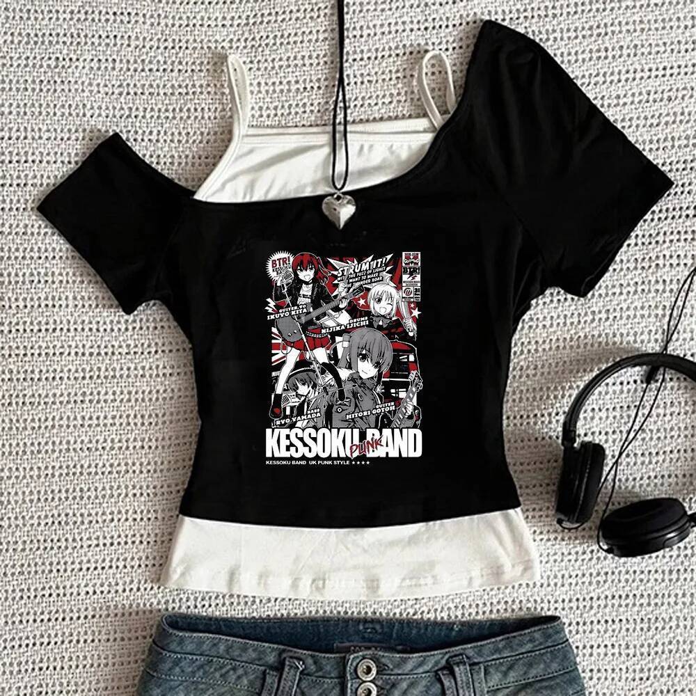 Bocchi the Rock cropped top teen Dollette ฤดูร้อน streetwear เสื้อแฟชั่นเกาหลีอะนิเมะ clearance Doll
