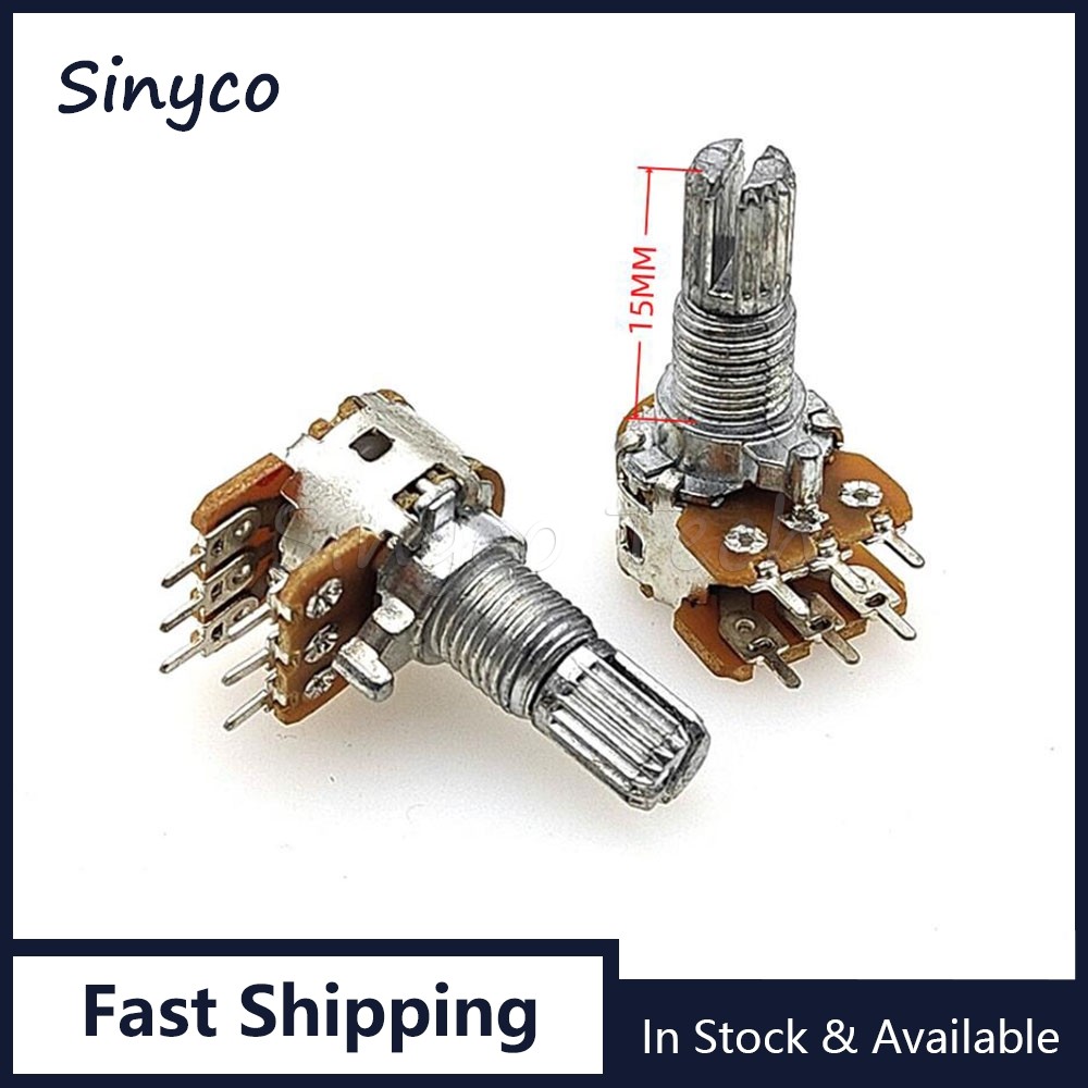 2PCS R1210G 12 ประเภท B10K B50K B100K A50K Dual 6Pins เครื่องขยายเสียงปริมาณ Potentiometer ดอกไม้เพล