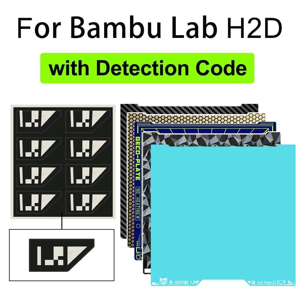 สําหรับBambu Lab H2Dสร้างแผ่นฝาปิดสแกนรหัสBambulab H2Dอัพเกรดพื้นผิวเรียบฤดูใบไม้ผลิเหล็กBambulab H2