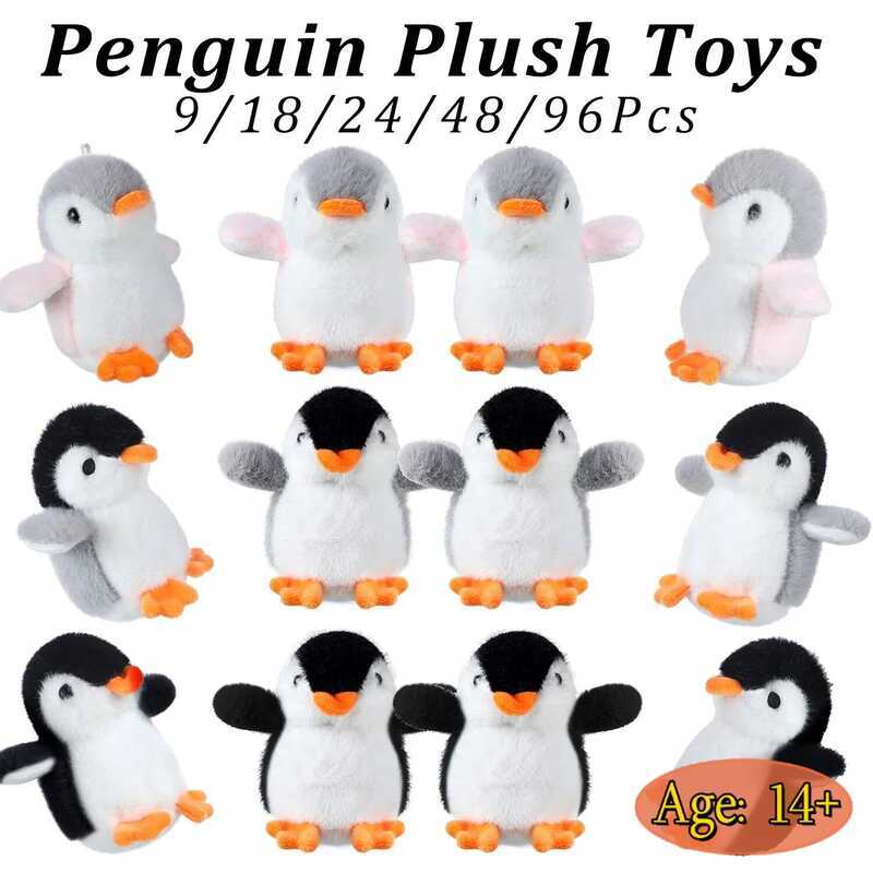 C -6Pcs Mini Stuffed Animal Penguin Plush Hanging Penguin Toys Small Penguin Keychain Valentine Sto