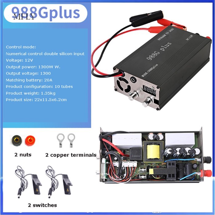 988GPLUS, high-power electronic booster 12V power converter, power: 1500W inverter