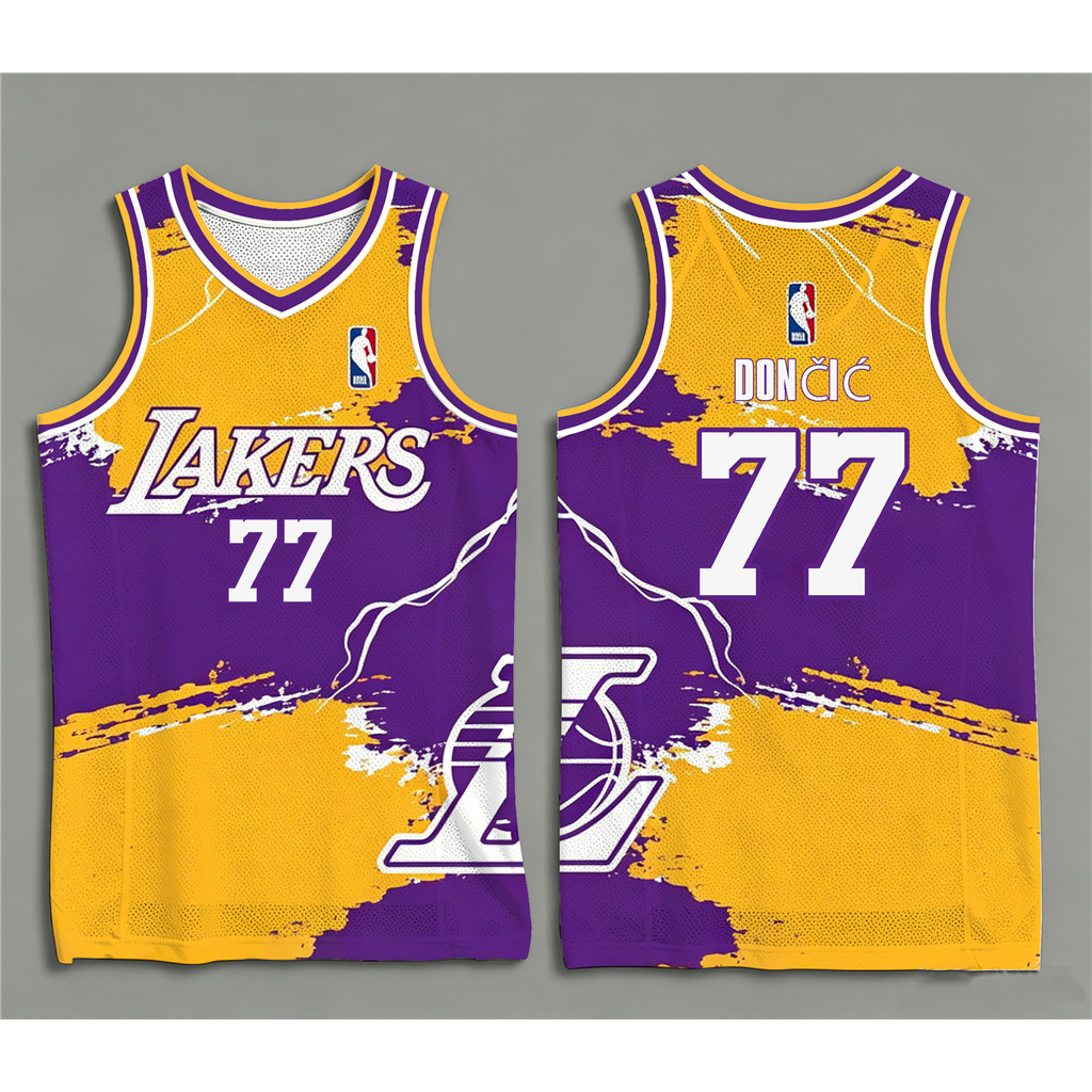 เสื้อบาสเก็ตบอล Los Angeles Lakers Style ชื่อสั่งทํา Fan Edition