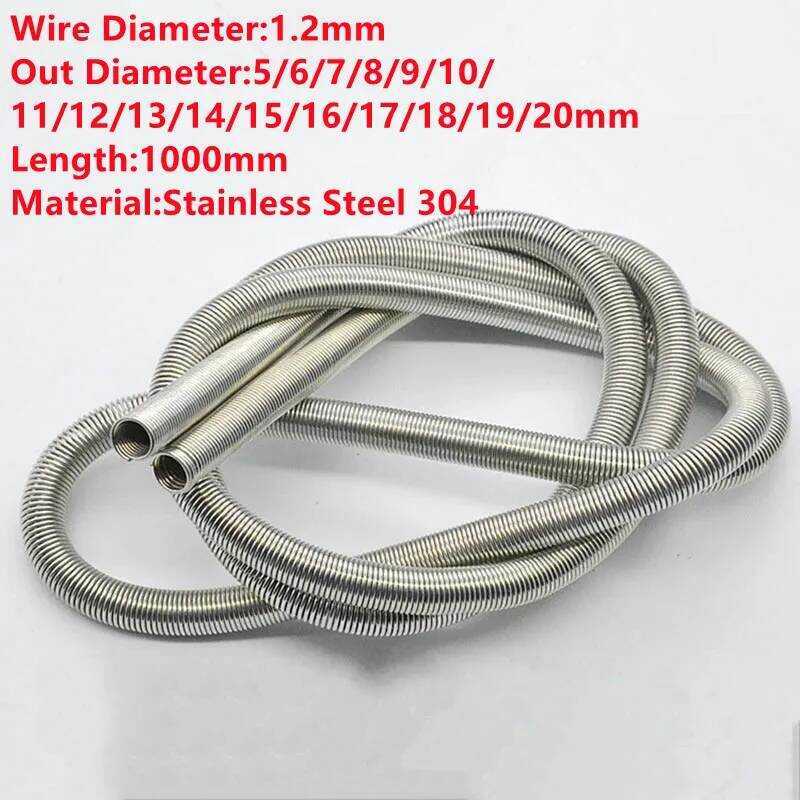 C 1Pcs,Stainless Steel Thin Long Flexible Tube Extension Spring,1.2 Mm Wire Dia*5/6/7/8//10/12/13/1