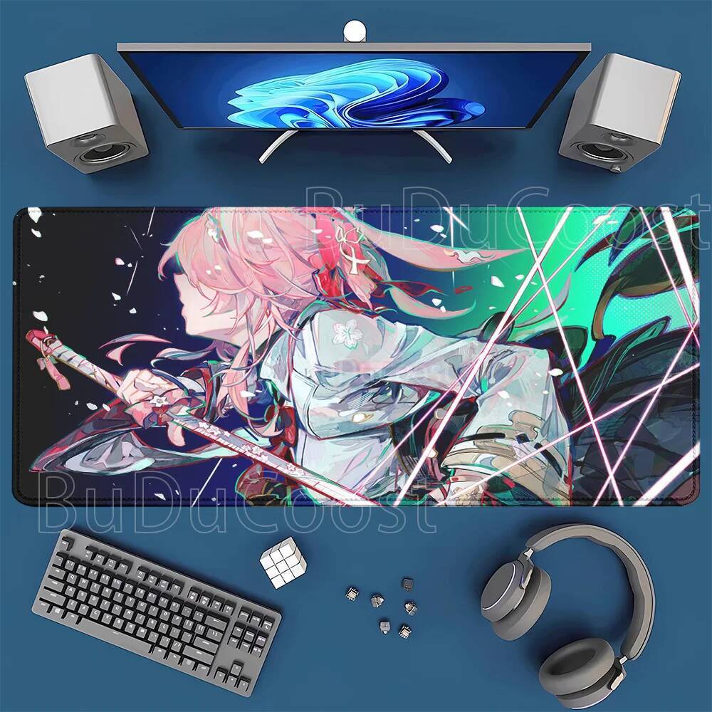 แผ่นรองเมาส์ HD พิมพ์ Evanescia Honkai Star Rail HSR XXL คีย์บอร์ด Gaming Mousepad อุปกรณ์สํานักงานอ