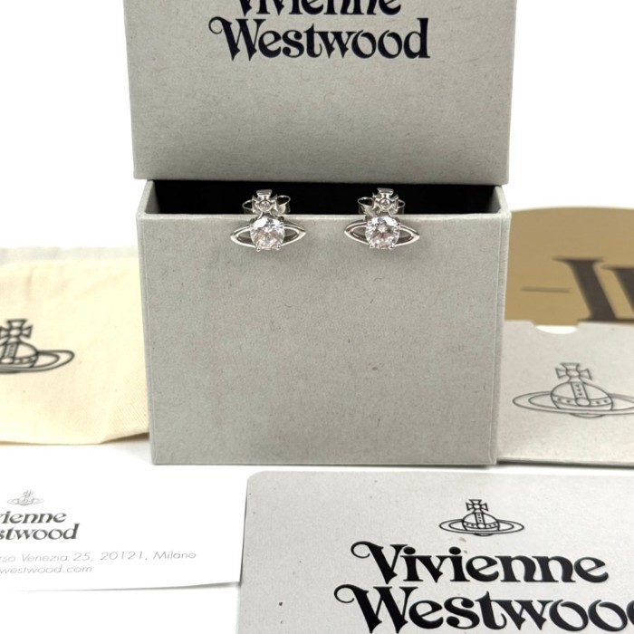 ต่างหู Vivienne Westwood Reina Earrings 62010070-P102 สี Silver ของแท้ 100%