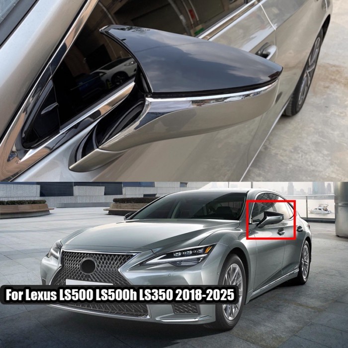 Bull horn shaped rearview mirror cover For Lexus LS500 LS500h LS350 2018-2025 Only suitable for lef