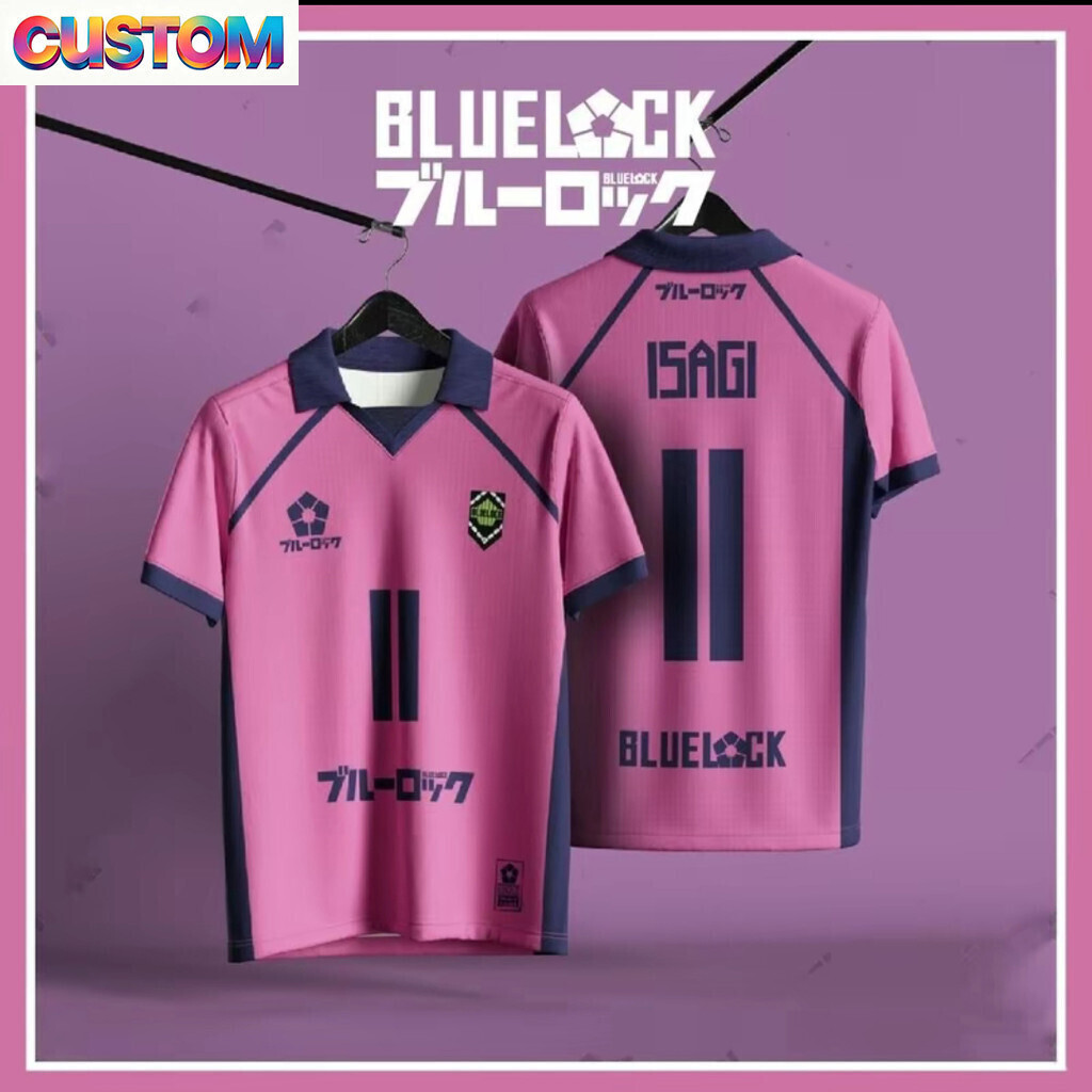 การปรับแต่งฟรีเสื้อทีม BLUE LOCK หมายเลข 11 Jersey Isagi Yoichi เสื้อยืดอะนิเมะแขนสั้นด้านบน