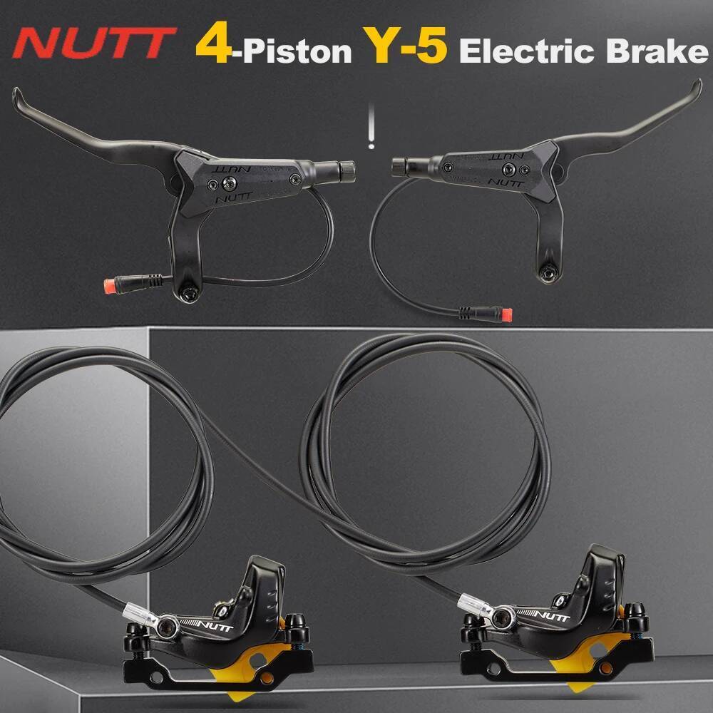 NUTT 4 ลูกสูบ E-Bike สกู๊ตเตอร์ไฟฟ้าดิสก์เบรกไฮดรอลิก 140 160 180 มม.โรเตอร์สําหรับ A5 HX-D Kukirin 