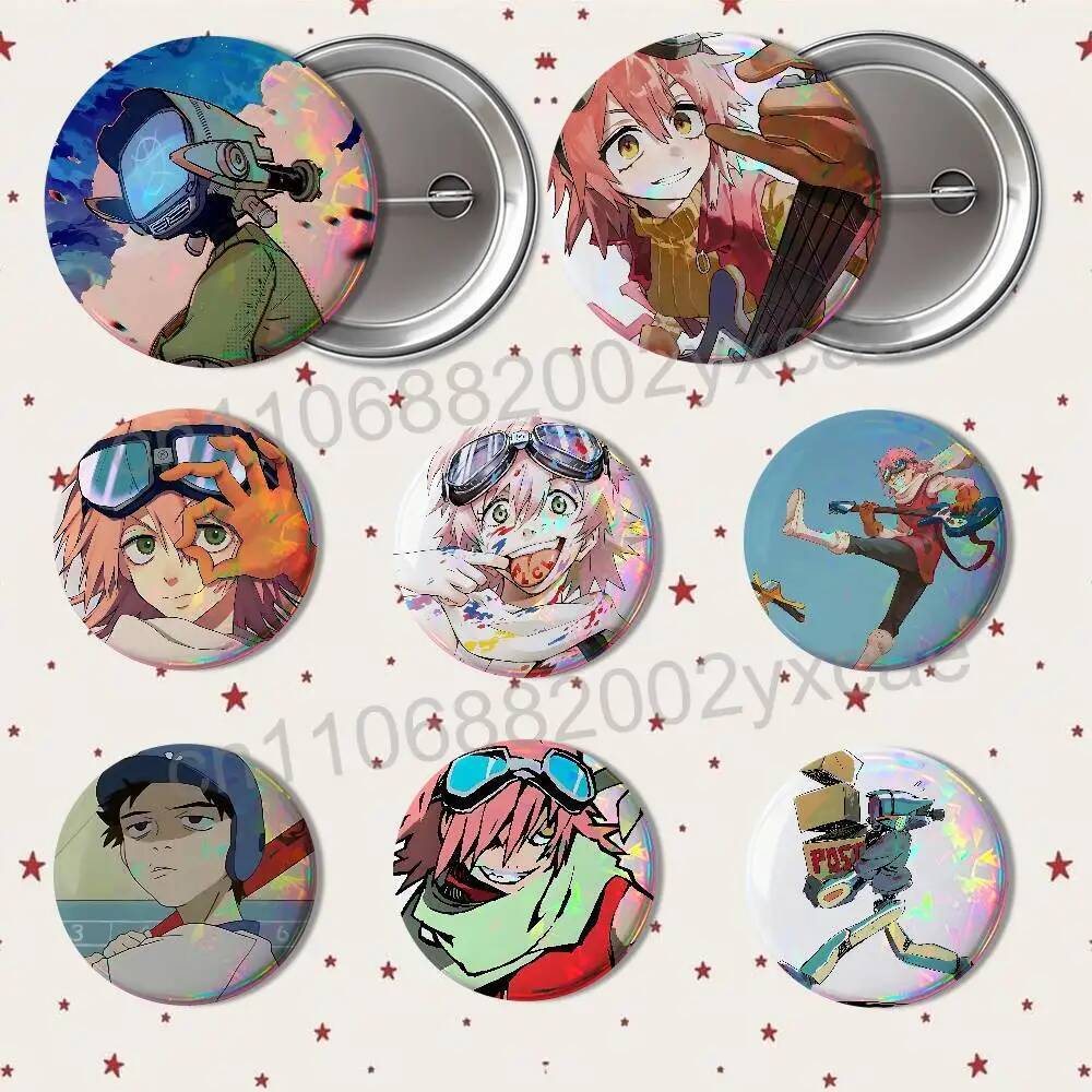Haruko Haruhara FLCL Canti HD พิมพ์ 58 มม.44 มม.รอบ Lapel Pins Pretty Derby รอบเข็มกลัดป้าย