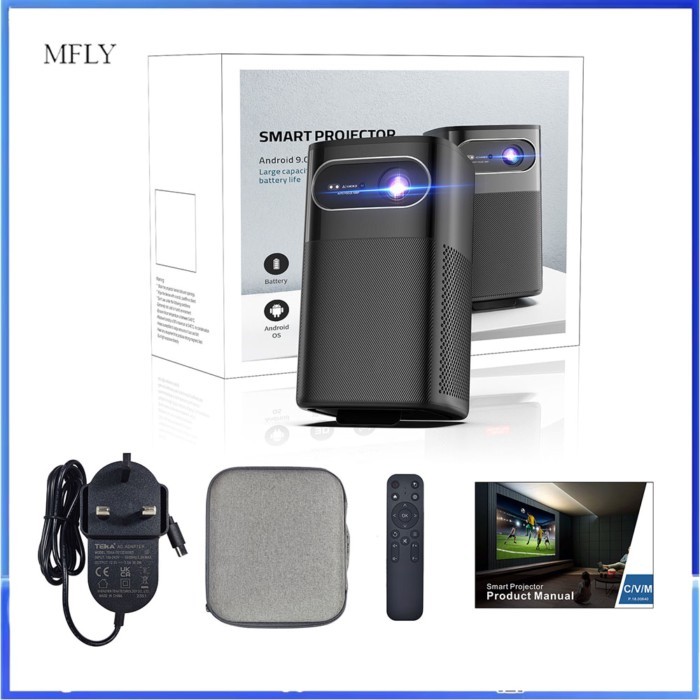 4K Support Built-in Speaker 1080P Full HD Wireless Mini Portable Movie Projector with Rechargeable