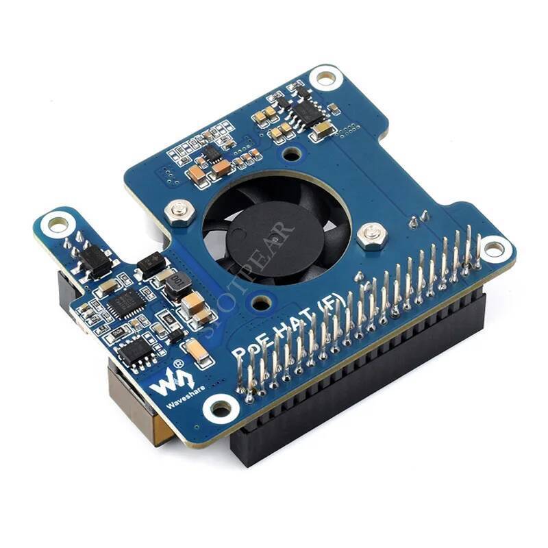 Raspberry Pi 5 PoE HAT พลังเหนืออีเธอร์เน็ต 802.3af-compliant Moudle สําหรับ Pi5