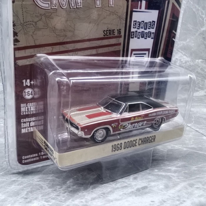 แสงสีเขียว 1/64 1968 Dodge War Horse CHARGER โมเดลรถโลหะผสม