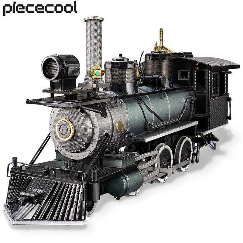 C Piececool Puzzle 3D Metal Mogul Locomotive 282Pcs Assembly Model Building Kit DIY Toys For Adult
