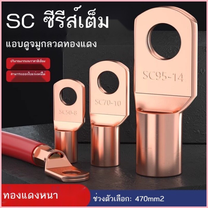 SC peephole ทองแดงธรรมชาติ LUG Cold-Pressed Terminal BLOCK ทองแดงหนา Quick Connector 4/6/8 /10 Term