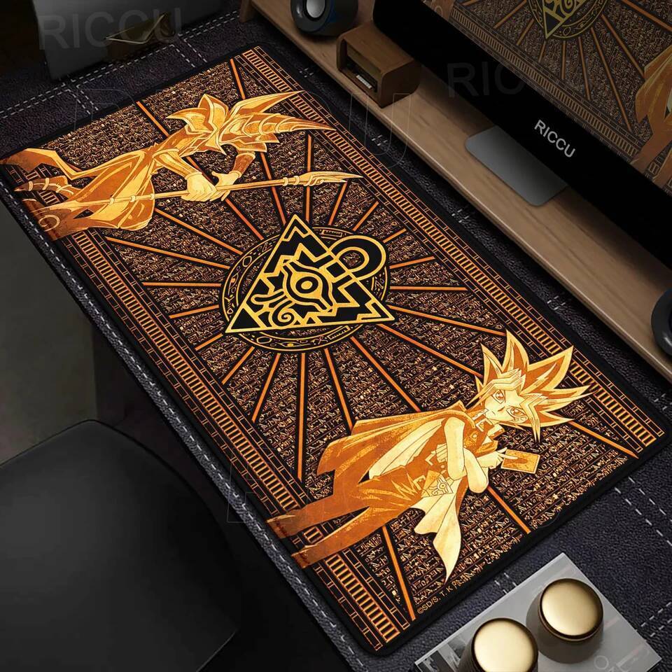 แผ่นรองเมาส์ขนาดใหญ่ Gamer Yu Gi Oh Mousepad Gaming Pc อุปกรณ์เสริมคอมพิวเตอร์ Mausagepad ยาง Deskmat สํานักงานอะนิเมะ Mat ขยาย Deskpad