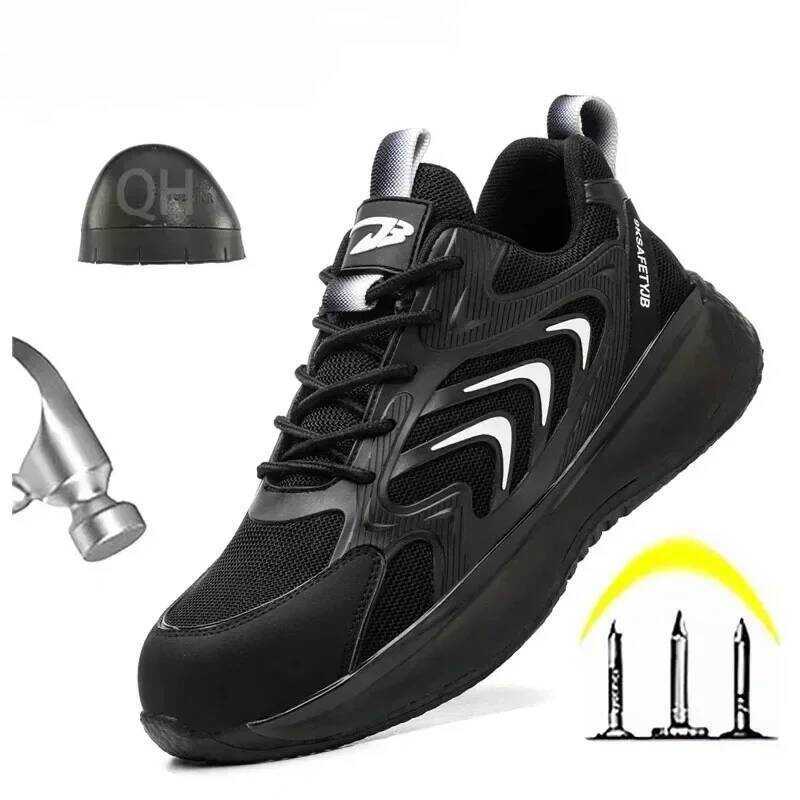 C Women Safety Shoes Work Shoes Lightweight Safety Boots Men's Puncture Resistant Work Boots Steel