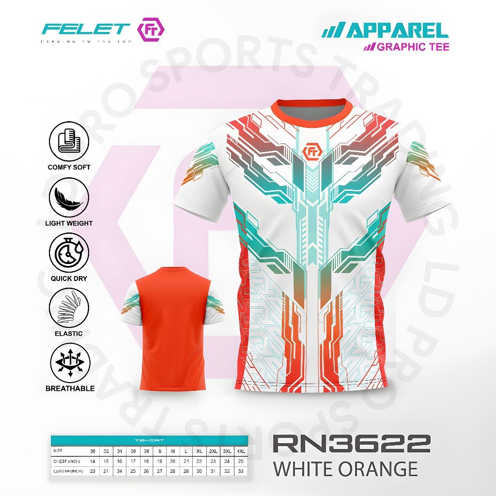 เสื้อ FELET RN3622 เสื้อแบดมินตัน (4 สี)‌‌