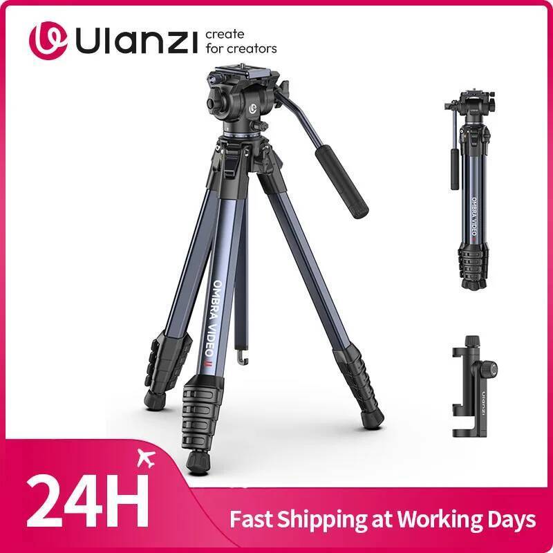 ​Ulanzi OMBRA VIDEO II ขาตั้งกล้องสําหรับเดินทางสําหรับกล้องสมาร์ทโฟนขาตั้งกล้องพร้อมหัวบอลพาโนรามาส