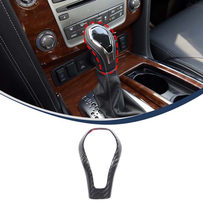 For Infiniti Q50 Q60 QX60 QX80 2018-2025 Real carbon fiber Car Center Console Gear Shift Knob Cover