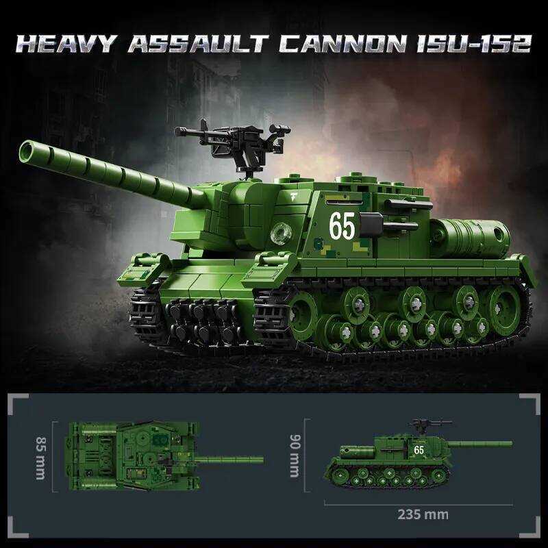 C World War II Su-152 Assault Gun Self-Propelled Gun, Kv1 Tank Assembly Model Building Bloc, Boys'