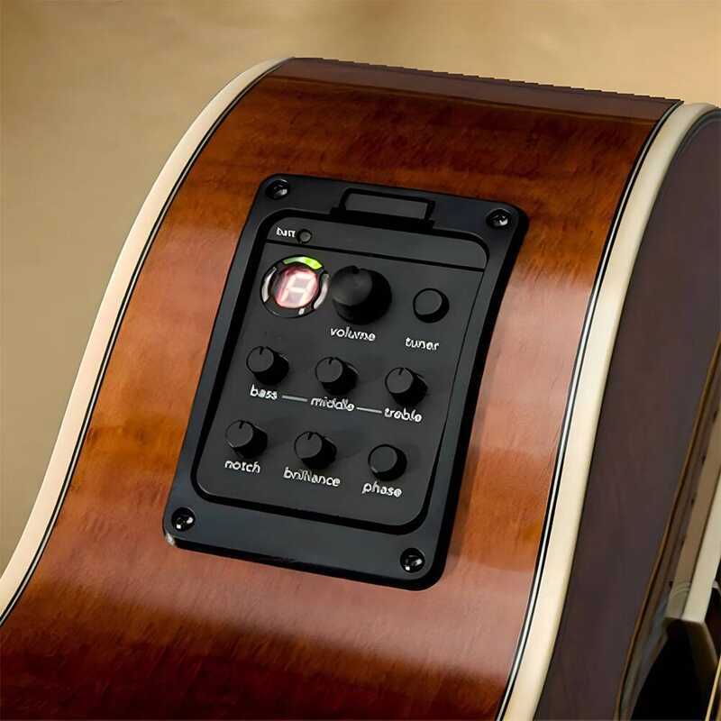 C 201 Classic Acoustic Guitar EQ Tuner Piezo Pickup Acoustic Guitar Preamp 4-Band Equalizer Mic Ble