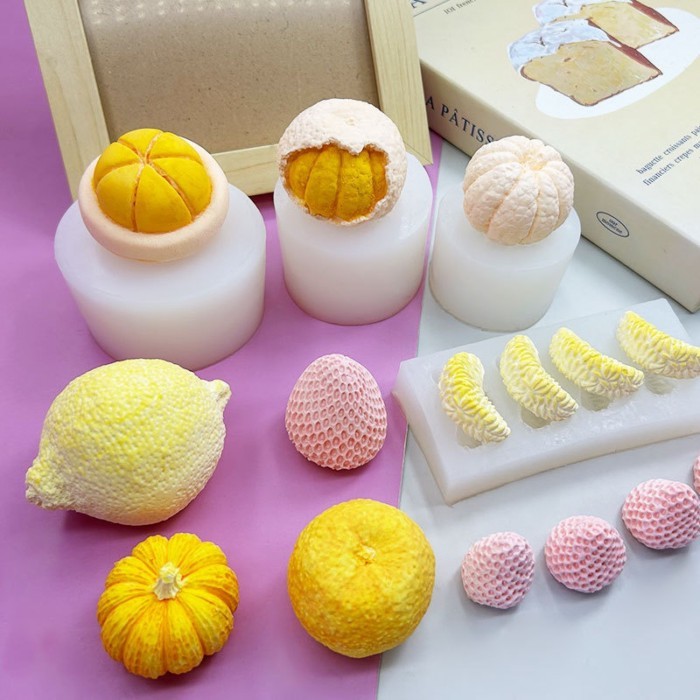 🍊 แม่พิมพ์ซิลิโคนผลไม้จำลอง ส้ม มังคุด สตรอเบอร์รี่ | เกรดอาหาร ใช้ทำเค้ก มูส ช็อคโกแลต ตกแต่งขนม