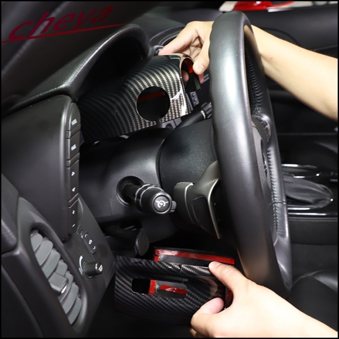 For Chevrolet Corvette C6 ZR1 Z06 2005-2013 ABS Plastic Steering Wheel Steering Column Base Cover D