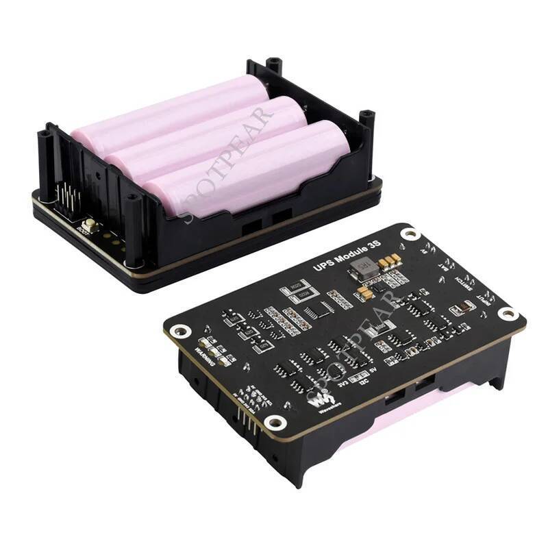 Raspberry Pi 5 UPS บอร์ดขยายแหล่งจ่ายไฟอย่างต่อเนื่อง 3S เอาต์พุตอนุกรม 5V 5A รองรับการชาร์จและการชา