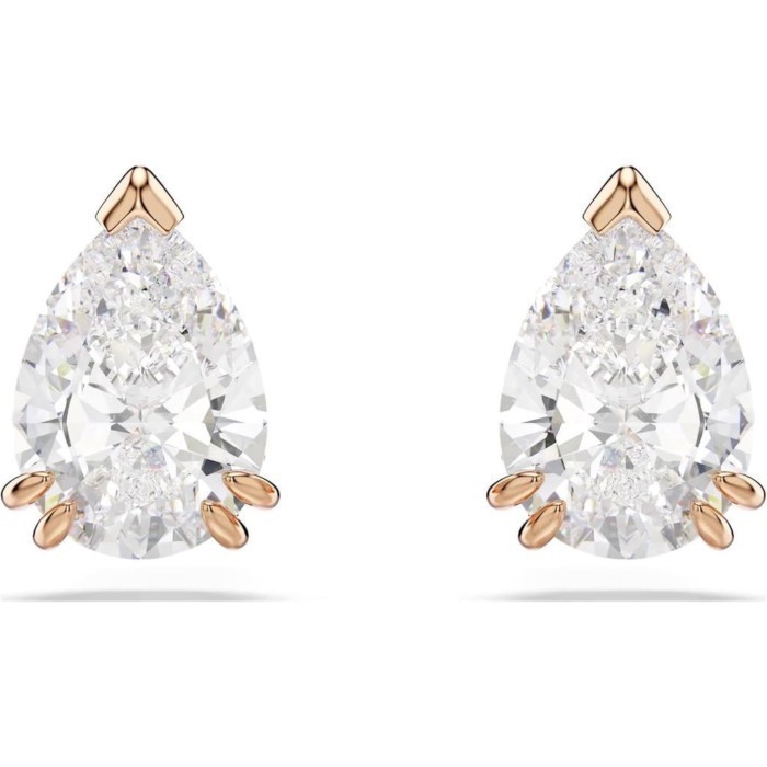 ต่างหูสตั๊ด Swarovski Stilla ลูกแพร์คัท สีโรสโทนขาว