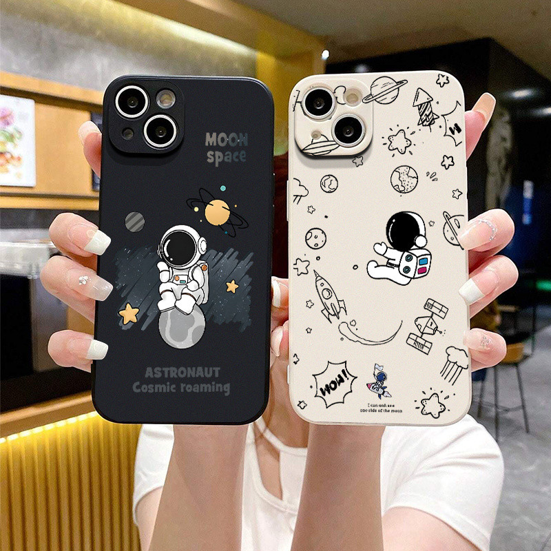 (สต็อกในไทย) เคสโทรศัพท์ธีมอวกาศนักบินอวกาศ กันกระแทก ป้องกันรอยขีดข่วน วัสดุ TPU นุ่ม| สำหรับไอโฟน 