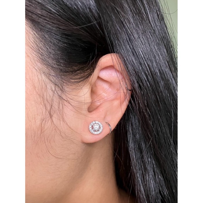 Diamond Delights  ต่างหูเพชร lab grown แจ็คเก็ตถอดได้ พร้อมใบเซอร์ Certified Diamond Removable Halo