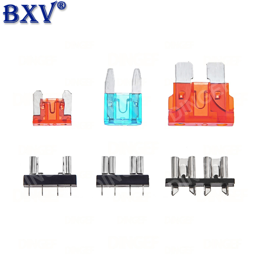 5 ชุด PCB Mount Automotive Blade Fuse Holders - มาตรฐาน, Mini & Micro ขนาด 32V คลิปฟิวส์รถยนต์สําหรับ Auto, เรือและแผงวงจรความปลอดภัย