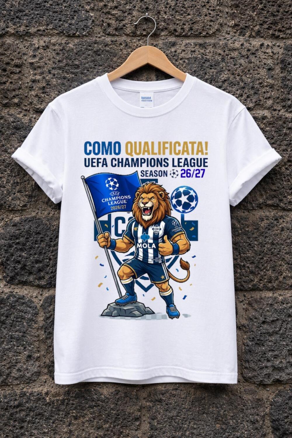 คุณพูดแชมเปียนส์ลีกซีซั่น 2026/27 tee Como UEFA Champions League Season 26/27 Lake Como เสื้ออิตาลีเ