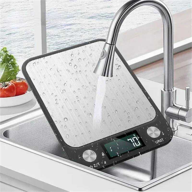 C Kitchen Scale 5/10/15Kg Weighing Food Coffee Balance Digital Scales Stainless Steel Design Cookin