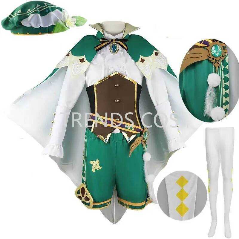 C Venti Cosplay Costume Vest Shorts Hat Stockings Venti Outfits Barbatos Wendi Windy Outfits Anime